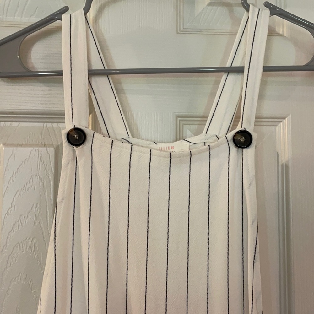 Black & White Striped Overall Short!